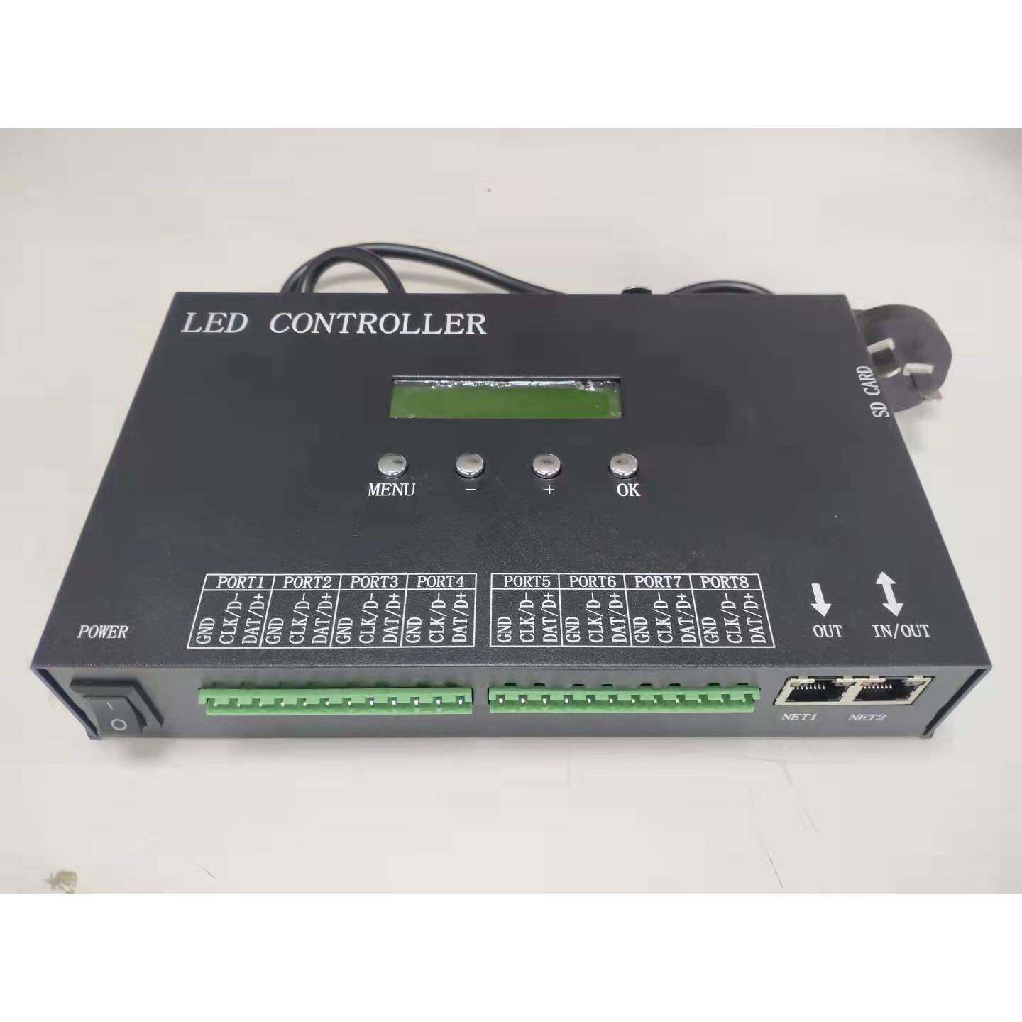 H807SA控制器全彩灯条控制器八口幻彩分控器