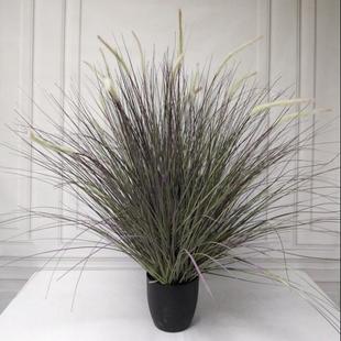 仿真狗尾巴草垛草堆景观制作假草绿草软装道具草丛团草芦苇草大花