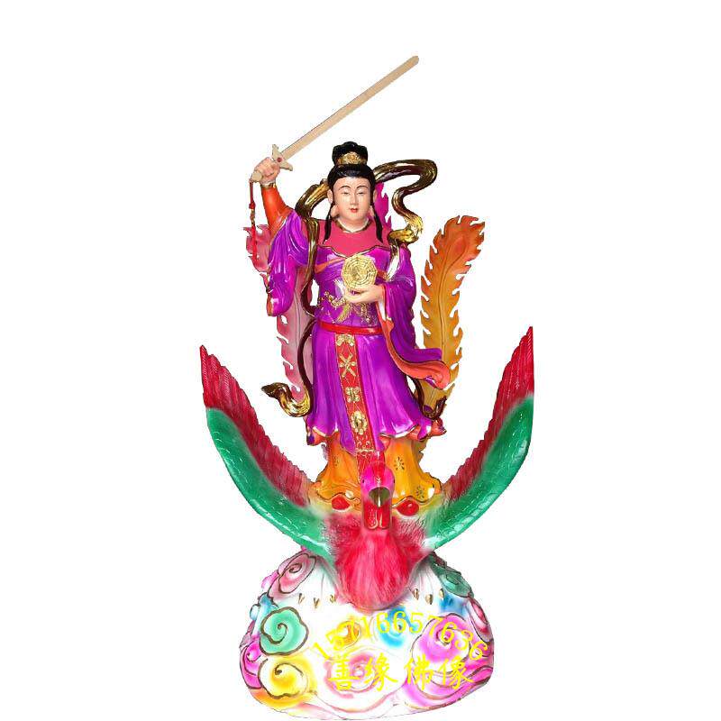玻璃钢树脂塑像孔雀明王神像九天玄女塑像九莲圣母塑像