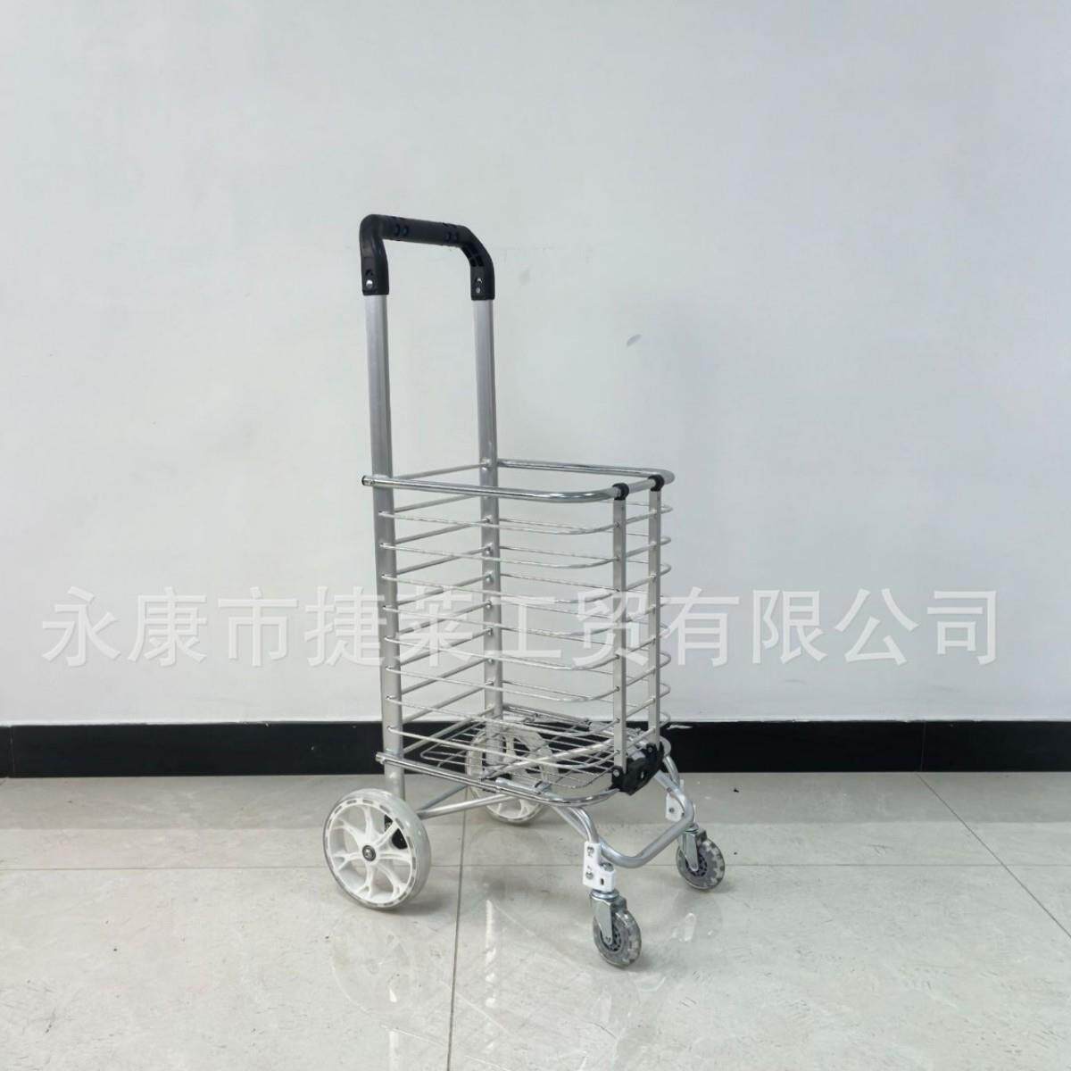 超市购物车折叠拉杆车布袋小拖车广告logo老年人买菜取快递手拉车