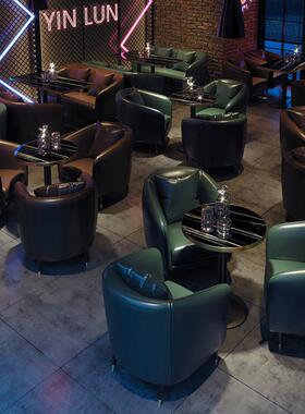 复古工业风吧酒馆沙发酒吧清座西餐QAX厅厅甜卡品奶茶店咖啡桌椅