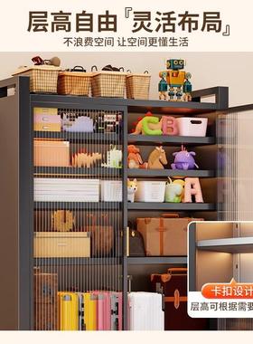 移钢制阳台储物对开门大容量靠台墙VGI一体柜落地多层可动阳收纳