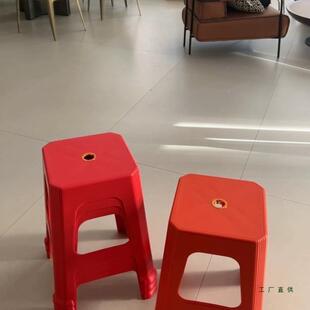 家用熟胶塑料985凳子加厚多功人客厅餐桌凳椅能现代板叠放成方凳