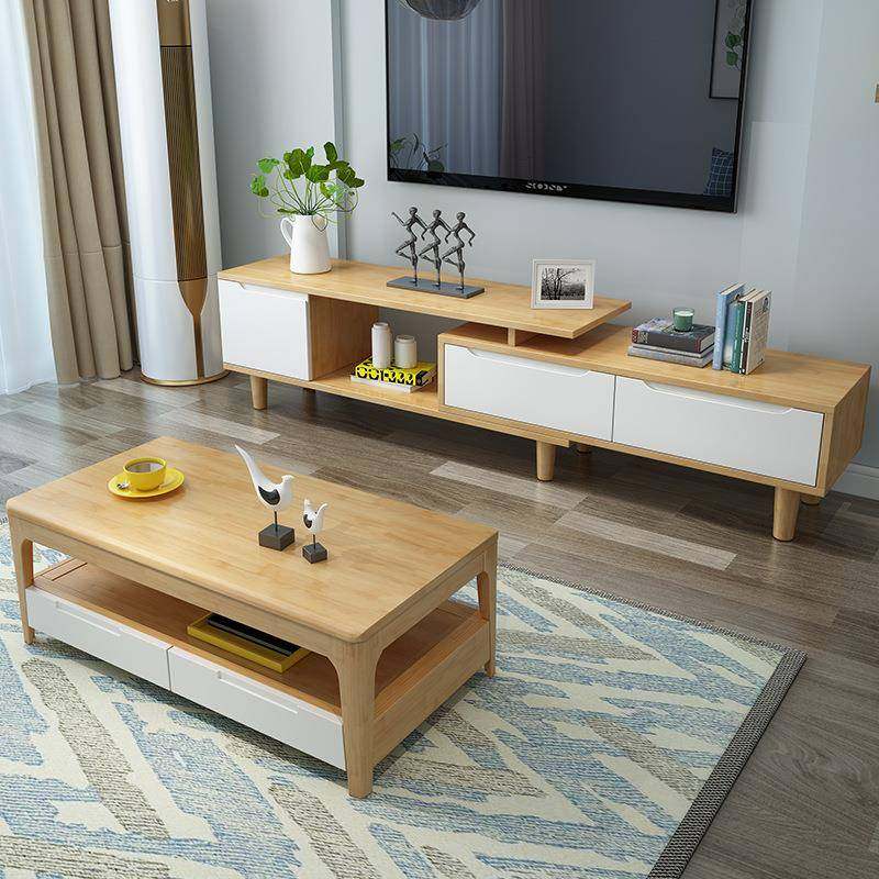 北欧实带抽屉电柜视柜MS-D08现代简约小户型伸木电视茶几缩组合客