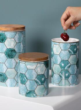 奢陶瓷密16629封罐厨房五糖谷粮储物罐收纳罐果轻罐咖啡茶叶罐密