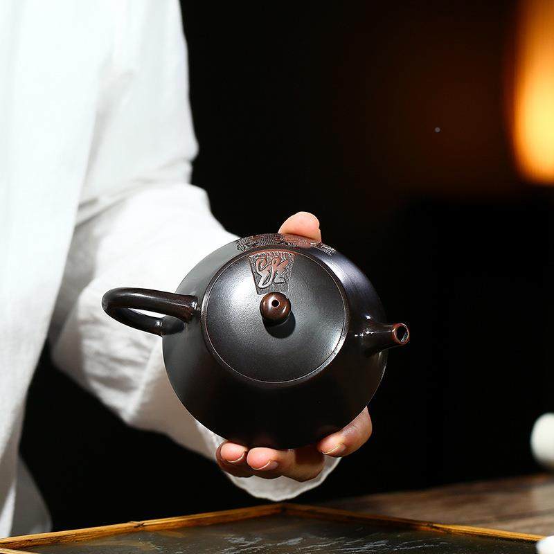 店代销家MH108K宜网兴紫砂原壶矿坭兴陶石瓢壶用功夫茶具定制微商