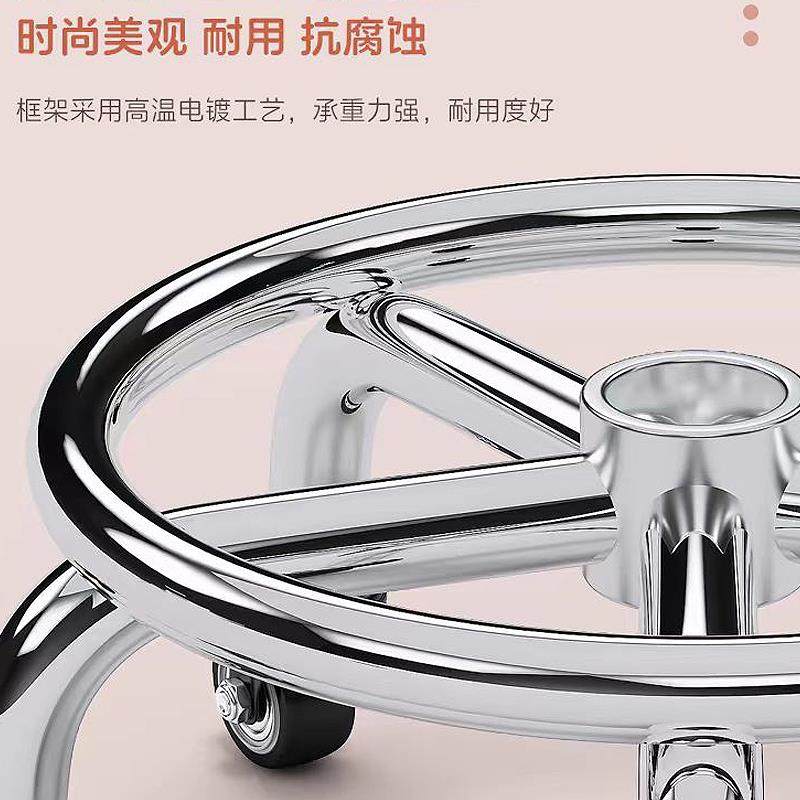 W730c矮m高款轮凳高加家用万向轮带轮防锈835小凳子成人滑靠背圆