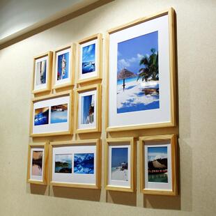 景应手AZH工长方10形相框组合照片墙背墙实木相框组合创意供墙饰