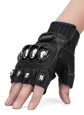 MMAD-10CA套夏季摩托车手羊半指男女防摔不锈钢防滑透气骑行皮机M