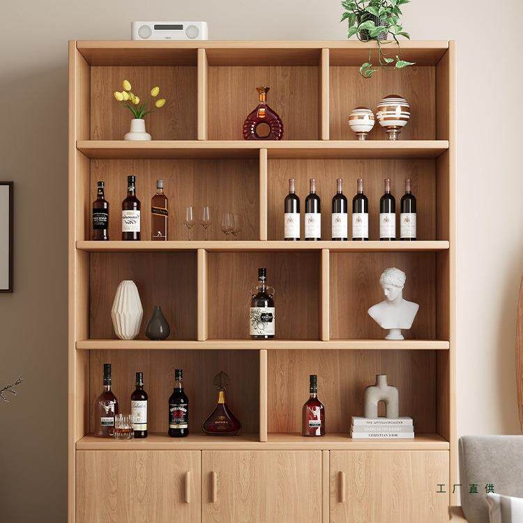 实木生态板酒柜客厅靠墙商用防尘展示柜家用带门家庭小酒架吧台柜