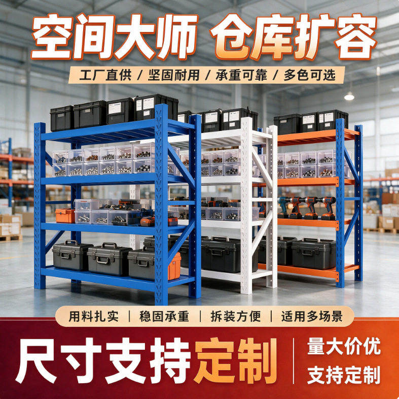 加厚仓库仓储服装货架展示架家用置物架库房多层重型收纳货物