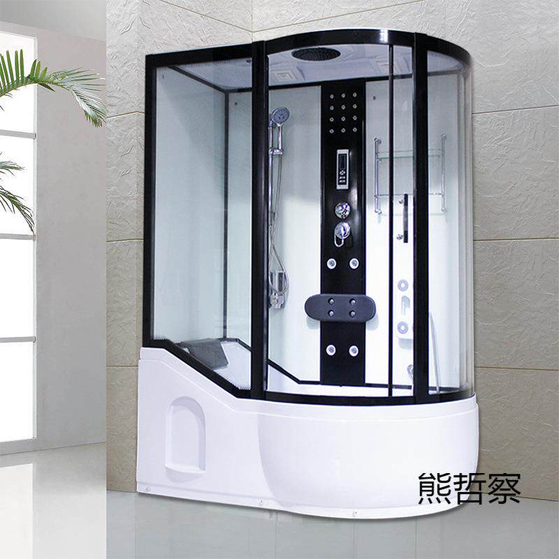 整体淋浴房带浴缸冲浪蒸汽洗澡间一体式浴室桑拿泡澡浴室钢化玻璃