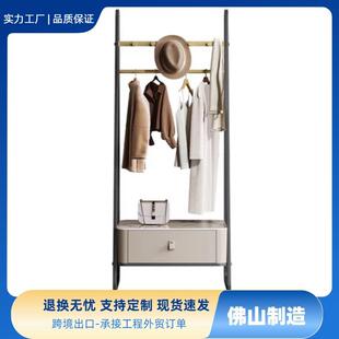 意式极简落地衣帽架卧室衣服收纳架不锈钢高级感设计师款轻奢衣架