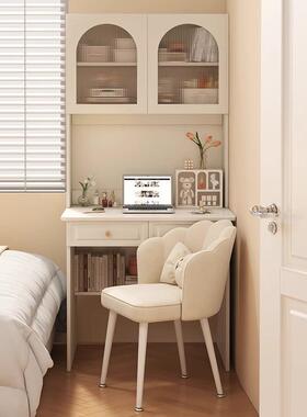 书桌书架一体电脑桌卧室家用办公桌女生白色书桌学习写字梳妆台子