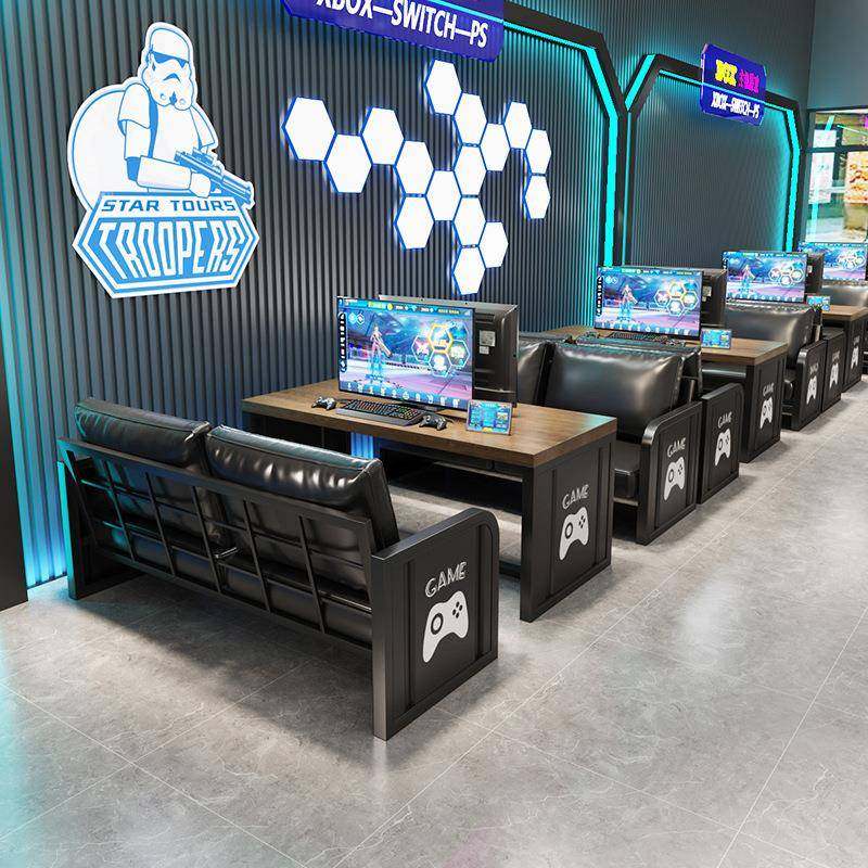 电竞房主机沙发电脑游戏厅网咖双人沙发椅子商场商铺商用桌椅