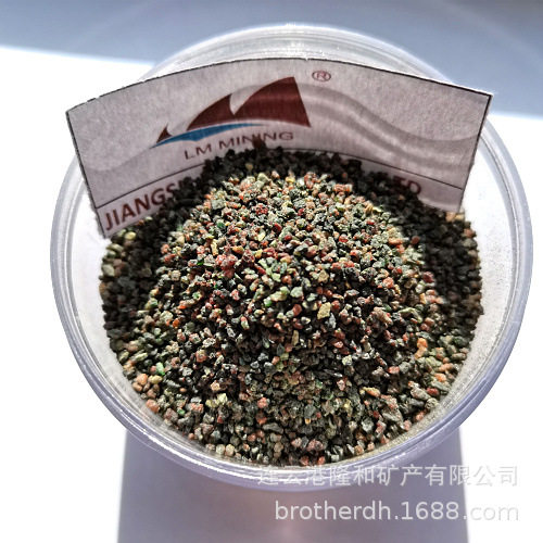 厂家现货供应绿色石榴石滤料10-20目30-60目高压水喷砂除锈