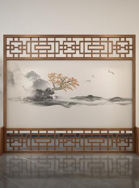 中式屏风隔断客厅简约遮挡可移动简约办公室茶室大堂入户山水座屏