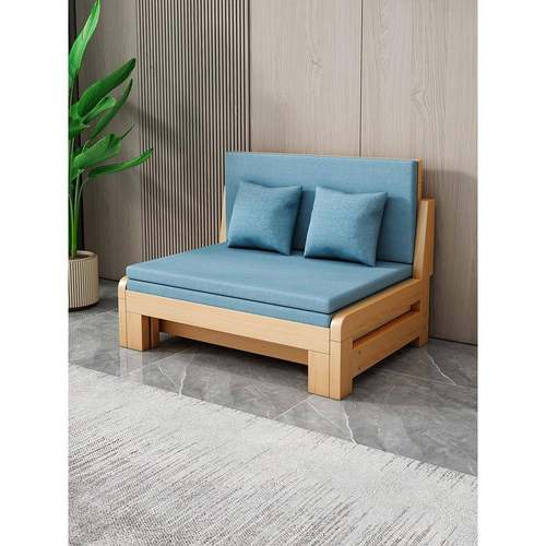 实木折叠多功能沙发床人户型客厅两RNA伸缩小床1米2单床1米5双人