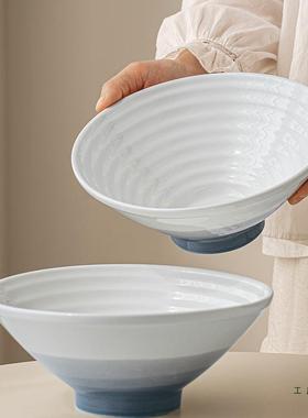 北欧ns陶碗瓷餐具拉面碗大i号汤碗家性DVK用斗笠泡面碗沙拉碗个菜
