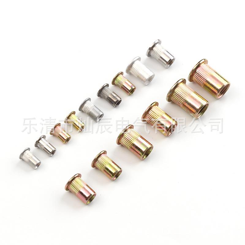 90PC盒装铆螺母套装拉铆螺母不锈钢螺母S0竖317镀彩锌纹压铆螺母