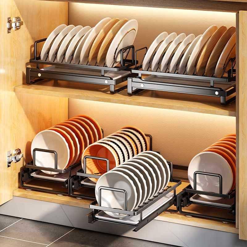 屉不橱锈钢抽拉式沥水碗架柜内纳厨房收碗F9687698柜抽碗碟碗盘拉