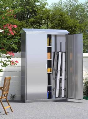 04不锈3斜顶户zc-16549外工具柜花园庭院室工具杂物收纳柜外钢带