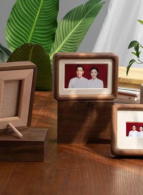 简约创意木结婚登记摆照相框台6六32158证件寸婚纱照洗实照片做成