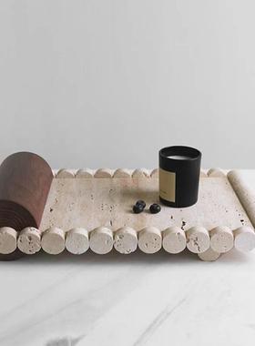 现代约树脂黄洞石果盘简面水果盘创意艺术摆件仿桌客厅GT-D166装