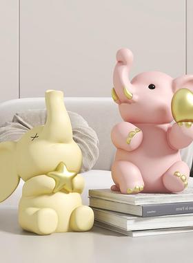 送一对象轻奢摆创意小象桌面SKD5817-关客厅家件玄居你装饰品开业