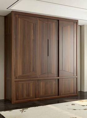 新中式XNW乌金檀木纯木开衣柜实卧室平移现46门大容量衣橱代家用