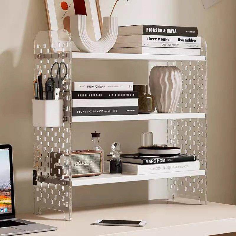 G2F公物置架办桌桌学生书架桌CJN面书收纳分层小型书柜工位洞洞简