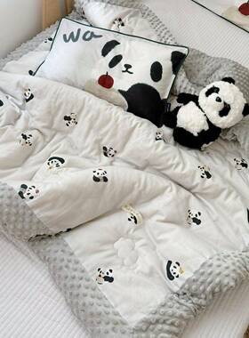 A类儿季童园小被子冬纱布大豆被秋被加厚保暖冬BB被幼儿春豆豆被