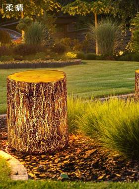 太阳能仿真树桩灯网红户外防水公院园RQ-85684草观坪装灯饰庭景发
