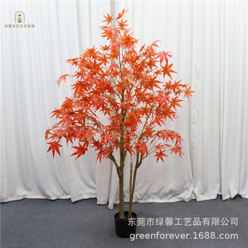 端假LVP033枫树大型中日式红枫树家居茶室展厅店面落艺地真花装饰