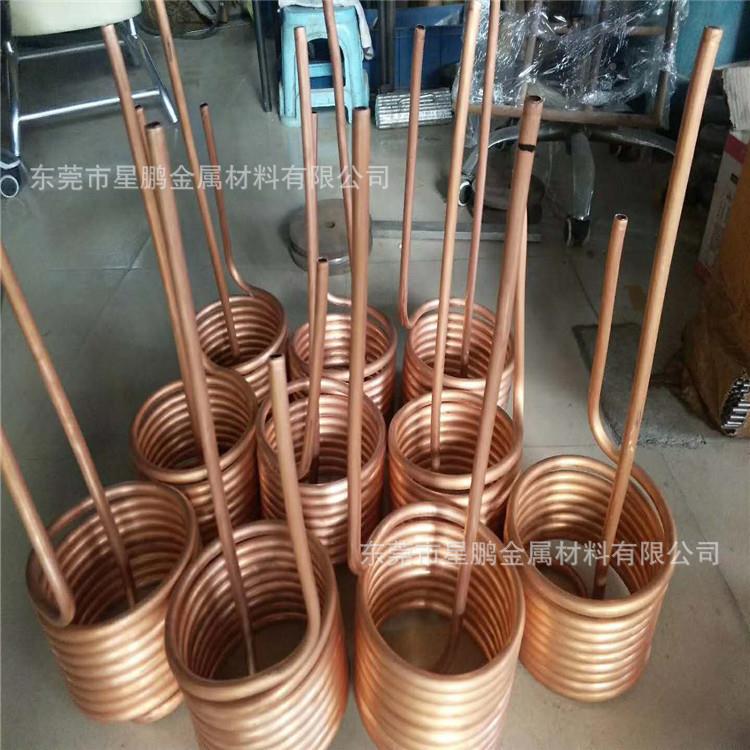 T2紫铜直管红铜管EUS紫铜毛细薄管管铜折弯加工空调紫铜盘管壁铜