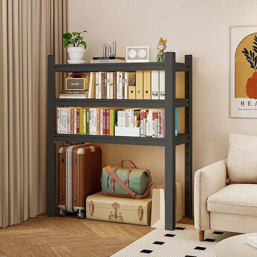 钢制书架钢图书艺厂家直供置物架落铁地多层底快全递货架家用收纳