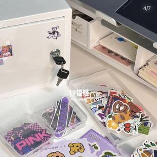 带锁可的收纳桌面古小物件收纳盒美式复箱爱大容量桌子杂MJV物收