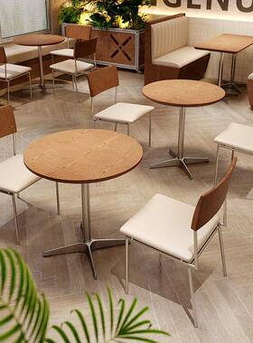 韩系咖店桌椅组茶合奶甜品店啡铁艺椅子西餐厅简餐KZT轻商食店用