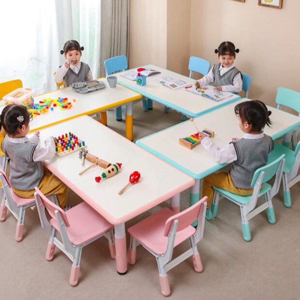 幼儿园早教儿童桌椅套装宝宝画画桌玩具桌学习写字小木桌批发课桌