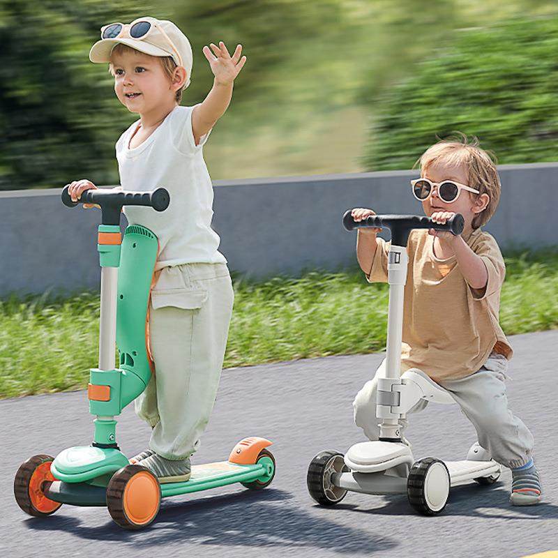 babygo儿童滑板车1-3-6岁二合一男女孩宝宝溜溜滑滑车可坐可骑滑