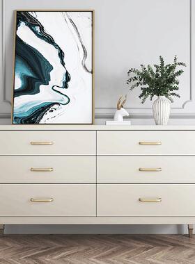 现代轻奢玄关斗柜卧室美式极简实木收纳柜灰色简约入户抽屉柜斗橱