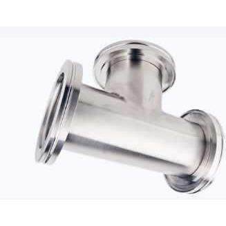 ISO三通真空管件接头ss304真空管道快装等径法兰三通不锈钢