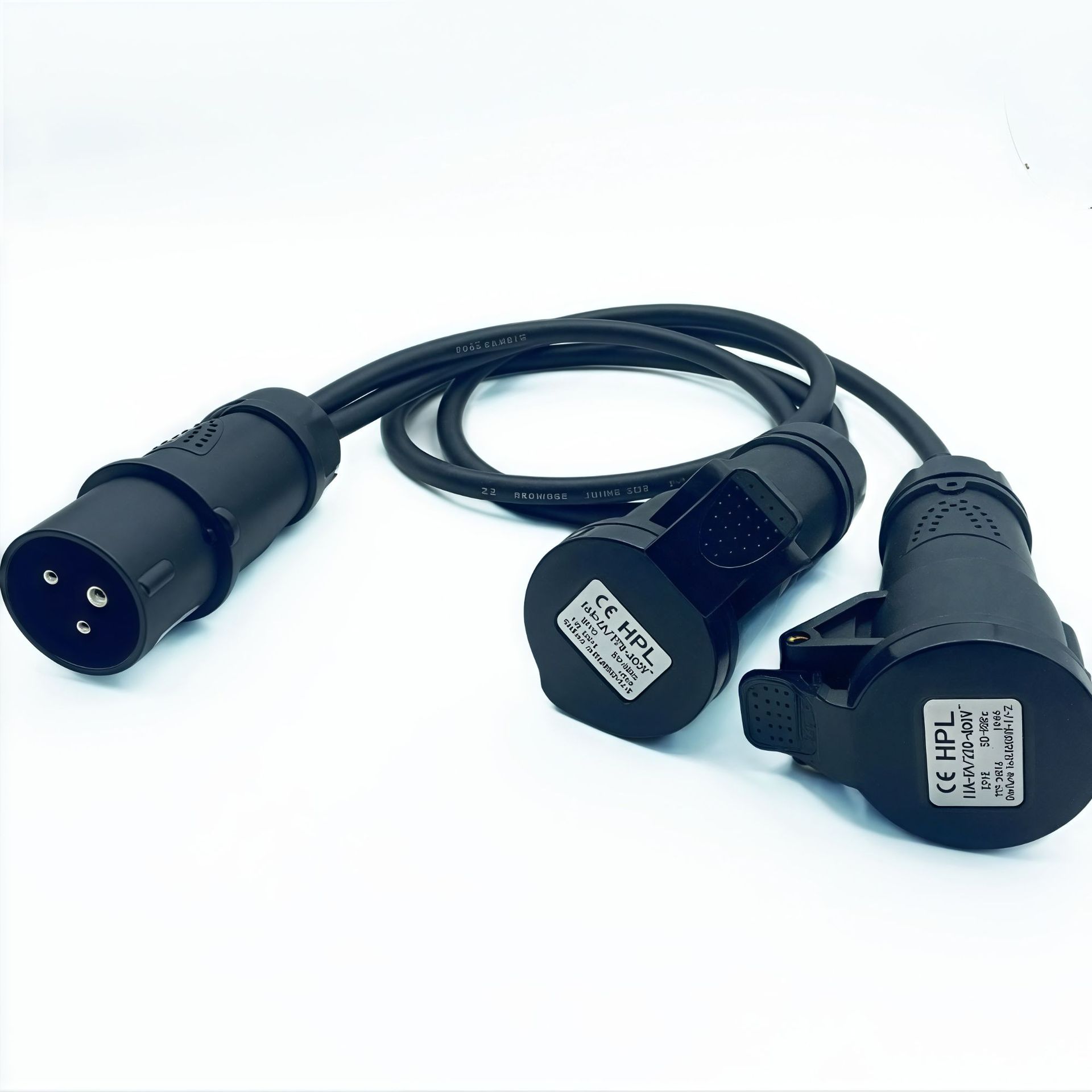 一拖二16A防水插航空插公头转2个16A工业插母头2.5平方电源线