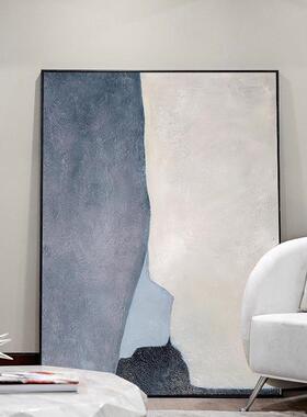 现代简约抽象客厅装饰画大幅艺术挂画北欧风落地画玄关蓝色系壁画