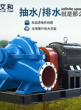 艾和OTS双吸中开泵大流量卧式单级离心水泵10sh-9大型抽水泵