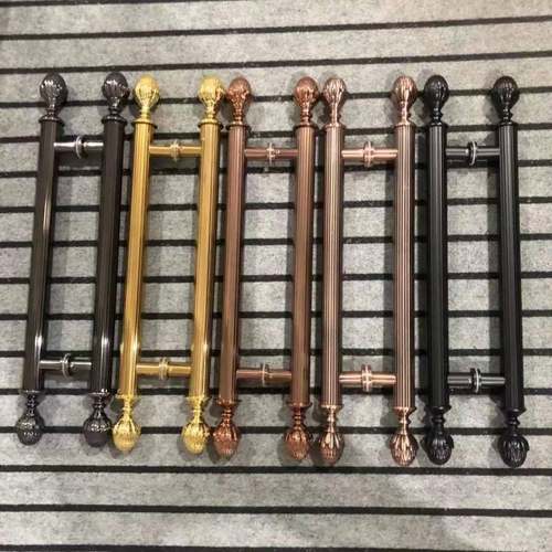 欧式无框玻璃门玫瑰金拉手红古铜黑钛金推拉木门大门把手黑色拉手