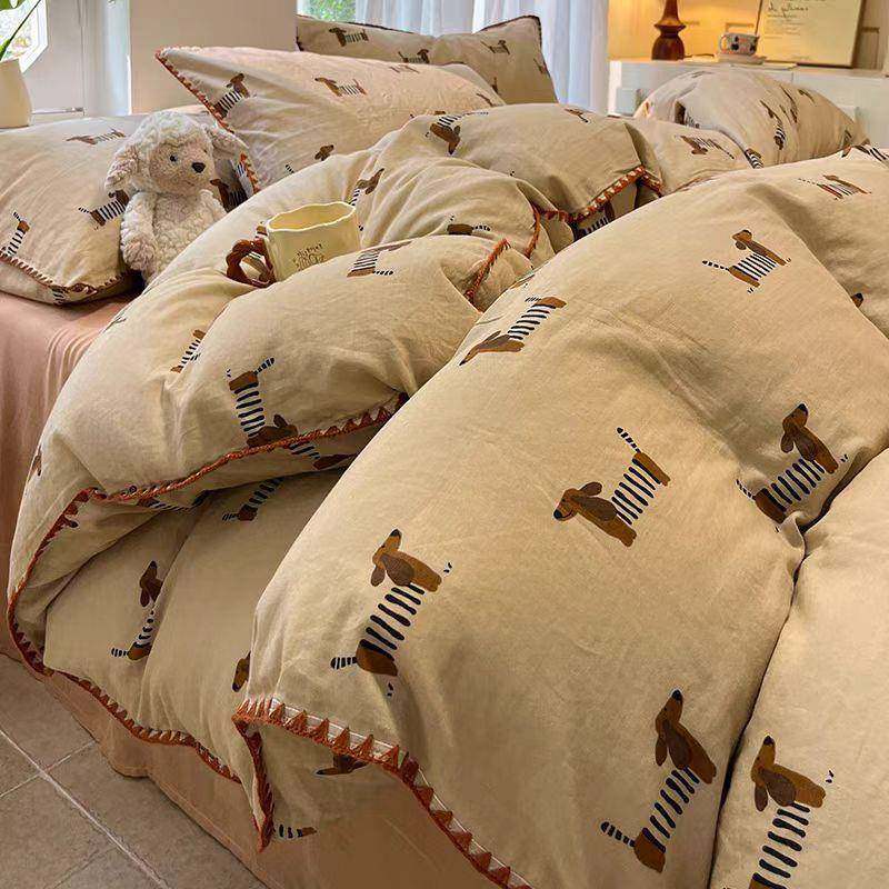 腊肠狗超柔双层纱床上四件套夏季全棉纯棉卡通被套床单床品三件套,机械设备,其他机械设备,淘宝优惠券,粉丝福利购,淘宝优惠卷