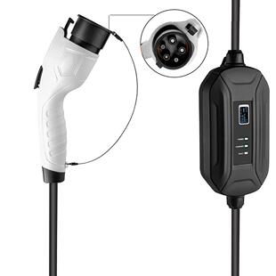 873美标新能动汽车电枪16A便电携随车免源接地充电器屏显家用充充