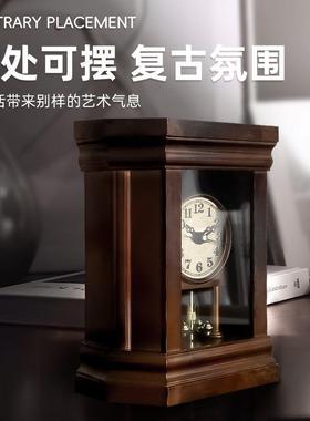 中国风古钟卧室家用钟式客AI252151厅仿古摆钟美式桌面摆座件钟表
