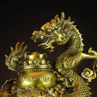 铜龙铜聚宝龙龙DHY铜财福兴盆隆家居店铺摆件铜摆件厂家